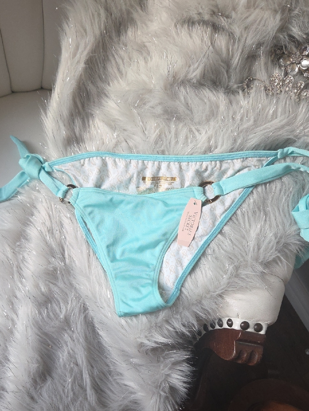 Victoria's Secret Light Aqua Tie-Side Bikini Bottom